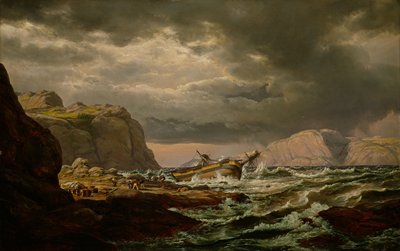 Naufragio sulla Costa della Norvegia da Johan Christian Dahl